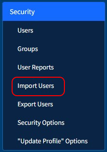 Security Import Users