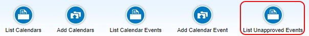Calendar Module List Unapproved Events