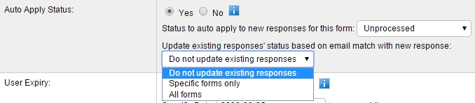 Form Builder Auto Apply Status to Response
