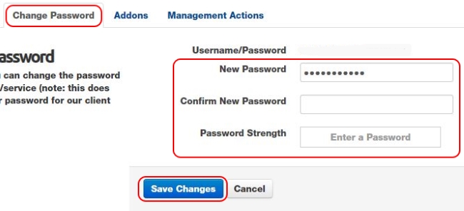 My Help Portal Change Hosting Password