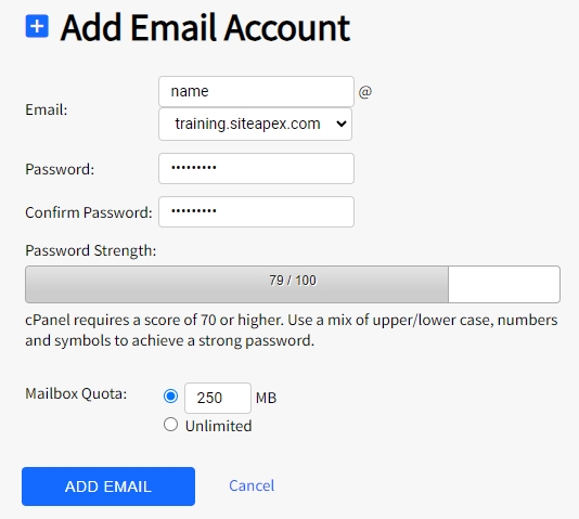 Add Email Account Settings