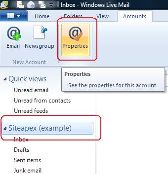 windows live mail configuration